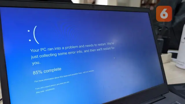 Pengguna Windows di Dunia Terkena Blue Screen of Death Massal, CrowdStrike Diduga Jadi Penyebabnya. (Liputan6.com/ Yusliason)